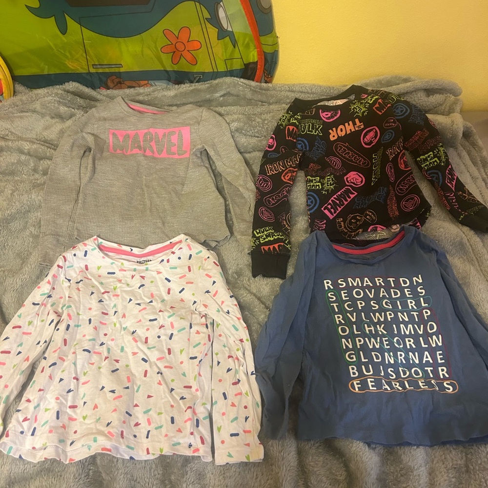 Kids Spotted Zebra Long Sleeve Shirts Bundle 4 years old